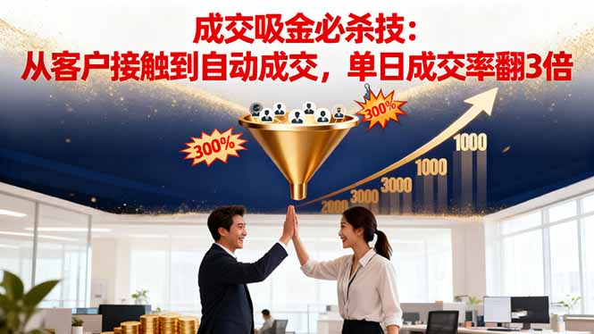 吸金成交营销必杀技:从客户接触到自动成交,单日成交率翻3倍-佳文