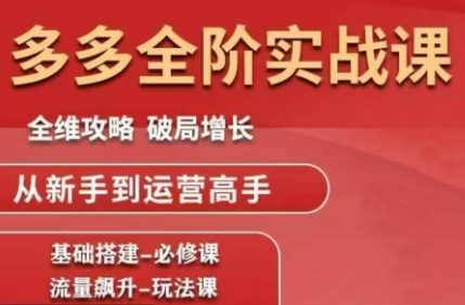 大炮·拼多多全阶实战课程(更新10月)-佳文