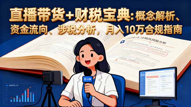 直播带货+财税宝典：概念解析、资金流向、涉税分析，月入10万合规指南-佳文
