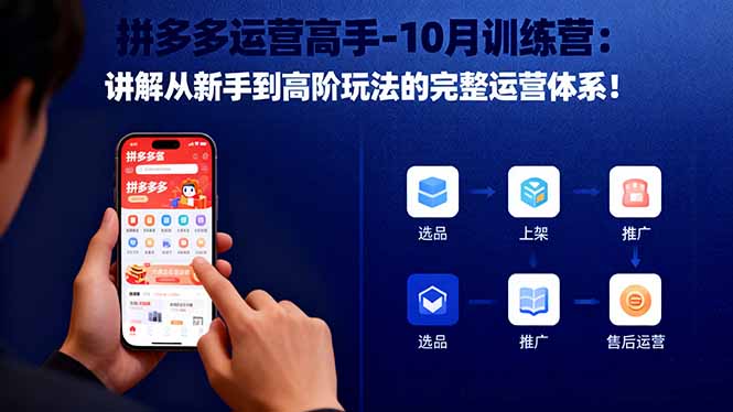 拼多多运营高手-10月训练营:讲解从新手到高阶玩法的完整运营体系!-佳文