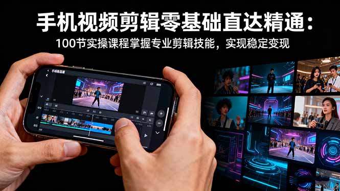 手机视频剪辑零基础直达精通:100节实操课程掌握专业剪辑技能,实现稳...-佳文