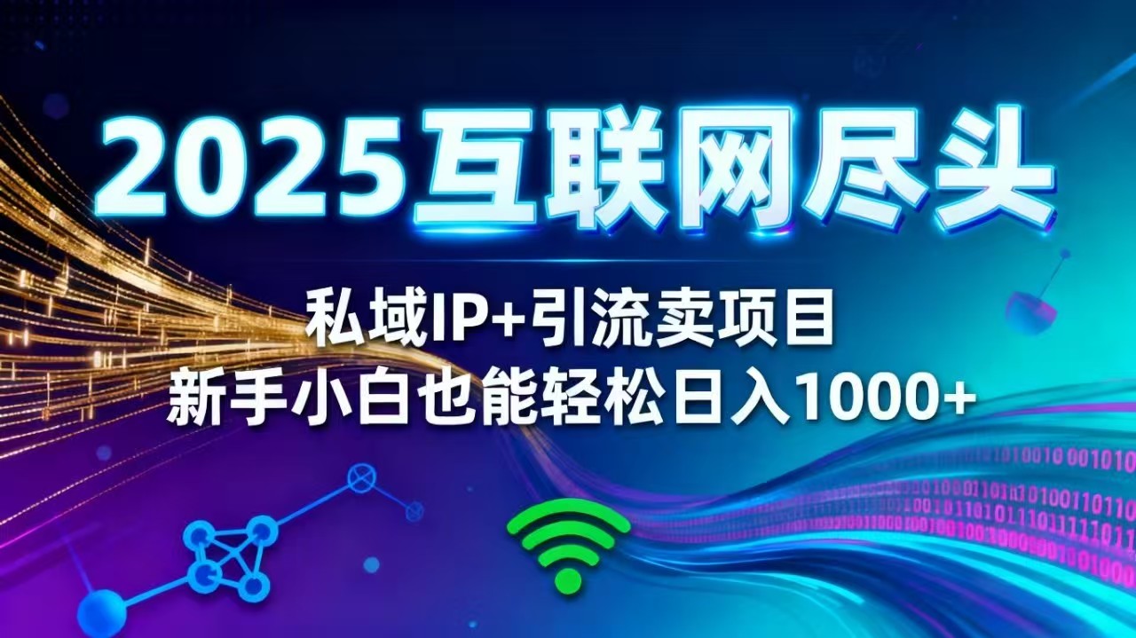 2025网创尽头王炸项目!私域 IP + 精准引流,新手小白在家躺赚日入 1000+-佳文