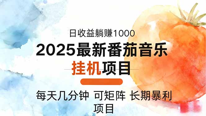 2025年最新番茄音乐人挂机项目，每天几分钟，月入1000＋，可矩阵，一台...-佳文