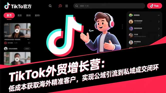 TikTok外贸增长营:低成本获取海外精准客户,实现公域引流到私域成交闭环-佳文